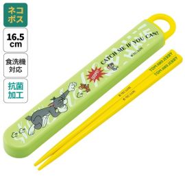 1号仓-斯凯达 抗菌可放洗碗机 便携儿童筷子套装 猫和老鼠捉迷藏图案 1套 Skater 筷子+筷子盒 卡通餐具 外出便携餐具 汤姆杰瑞