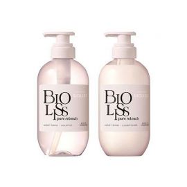 1号仓-高丝BIOLISS 天然植物洗发水480ml＋护发素480ml 滋润亮泽款KOSE 无硅油 修护毛躁 柔顺发丝