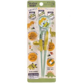 1号仓-斯凯达 分阶段训练设计 防滑处理 3阶段练习 儿童训练筷子 1双 三环款 恐龙造型 Skater 2岁以上适用 耐热安全 柔软硅胶指环