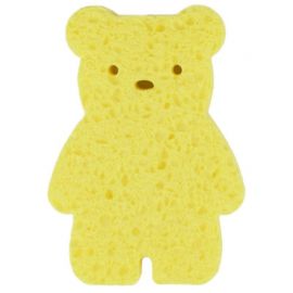 【廃盤】1号仓-阿卡将本铺 婴儿清洁海绵擦天然纤维沐浴球 黄色小熊 1个