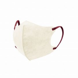 1号仓-川本产业MASMIX 立体小颜透气3D 成人彩色撞色口罩 琥珀白色+酒红色耳线 7片/包