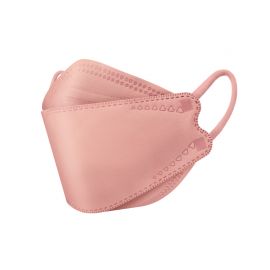 1号仓-兴和 3D舒适防脱妆透气小颜 三次元超立体钻石口罩 粉色F 20片/盒装 KOWA 防病毒飞沫花粉PM2.5