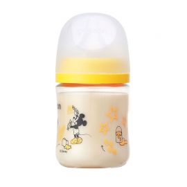 1号仓-贝亲 母乳衔接辅助 轻盈材质 PPSU塑料婴儿奶瓶 米奇图案 160ml Pigeon 母乳实感系列 防摔防胀气 易清洗 宽口径