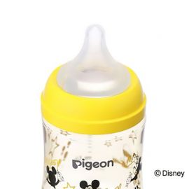 1号仓-贝亲 母乳衔接辅助 轻盈材质 PPSU塑料婴儿奶瓶 米奇图案 160ml Pigeon 母乳实感系列 防摔防胀气 易清洗 宽口径
