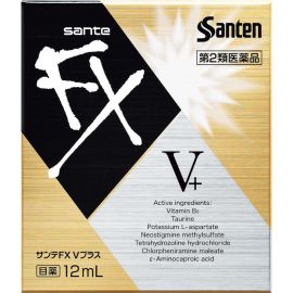 2号仓-参天制药 Sante参天FX V+金瓶装眼药水滴眼液缓解视疲劳消炎干涩视力模糊 12ml 3个装【寒冷地区勿拍，易冻结】