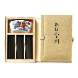 1号仓-日本香堂 短香木礼盒系列 珍稀之选 多重香料 温和不刺鼻 伽罗 线香礼盒  附陶瓷香插 NipponKodo 沉静舒缓 桐木收纳礼盒设计