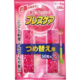 2号仓-小林制药 BreathCare 口香丸 爽息 吞服型 桃子味替换装 50粒x2