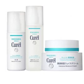 1号仓-Curel珂润 润浸保湿 水乳霜套装 化妆水Ⅱ(标准型) 150ml+乳液 120ml+滋养乳霜 40g【寒冷地区慎拍，易冻结】