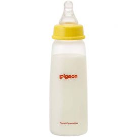 1号仓-贝亲 轻巧便携 耐用安全 塑料婴儿奶瓶 细长型 240ml Pigeon 易清洗 抗摔设计 柔软硅胶奶嘴 方便哺喂