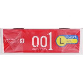1号仓-冈本 轻薄倍润贴合 易传温感 0.01超薄避孕套 超润滑 L码 3个 OKAMOTO 不易脱落 无乳胶味 无缝贴合 均一薄 安全套