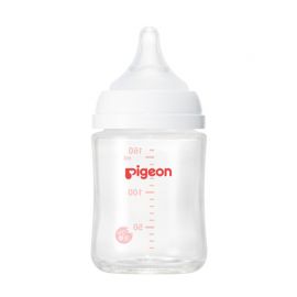 1号仓-贝亲 母乳衔接辅助 易清洗 耐热玻璃奶瓶 SS号 160ml Pigeon 母乳实感系列 防胀气 宽口径 