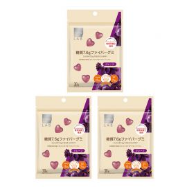 2号仓-松本清 matsukiyo LAB 日本注册营养师推荐 低糖零食 7.6克糖 纤维软糖 葡萄味 30g 3个装【食品短保，请勿大量囤货】