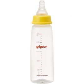 1号仓-贝亲 轻巧便携 耐用安全 塑料婴儿奶瓶 细长型 240ml Pigeon 易清洗 抗摔设计 柔软硅胶奶嘴 方便哺喂
