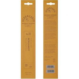 1号仓-日本香堂 天然精油 柔和清新 无添加染色 竹制线香 10佛手柑香 20根 NipponKodo 适合日常室内使用 赠礼送礼 精致包装