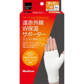1号仓-松本清 matsukiyo 远红外线保温护具 W型运动防护 手腕手掌辅助护具 M码 手腕围12-22cm 1个