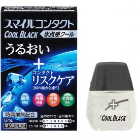 2号仓-LION狮王 Smile Contact COOL BLACK 隐形眼镜用眼药水12ml 清凉高保湿【第3类医药品】【寒冷地区勿拍，易冻结】