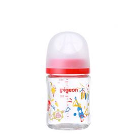 1号仓-贝亲 宽口径母乳亲喂实感 彩绘音乐会耐热玻璃奶瓶 SS号 160ml Pigeon 防胀气