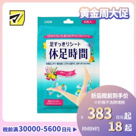 2号仓-LION狮王 休足时间轻松舒爽足贴 清凉解压 6片