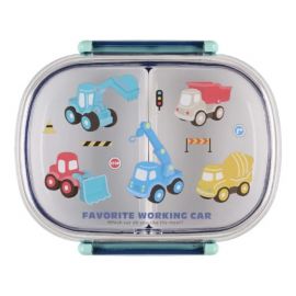 1号仓-西松屋 耐热材质 抗菌便当盒饭盒 360ml 工程车图案 1个 午餐盒 轻巧便携 抗菌设计 卡通饭盒 带分格