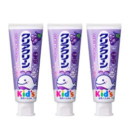1号仓-Kao花王 clear clean儿童牙膏 幼儿清洁防蛀护齿防龋齿木糖醇固齿 葡萄味 70g  3个装