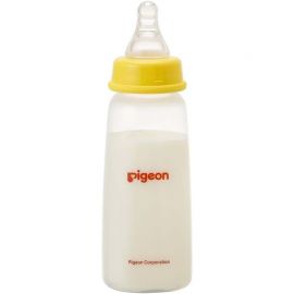 1号仓-贝亲 轻巧便携 耐用安全 塑料婴儿奶瓶 细长型 200ml Pigeon 易清洗 抗摔设计 柔软硅胶奶嘴 方便哺喂