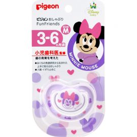 1号仓-贝亲FunFriends 有助牙齿发育 迷妮图案安抚奶嘴3~6个月用 M号 1个 Pigeon 舒适吸允安抚入睡 【颜色随机发送】
