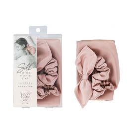 1号仓-蔻吉特 100%真丝 减少摩擦 发尾护理 防打结发袋 1个 香槟粉 防静电 睡帽睡眠发带 触感顺滑