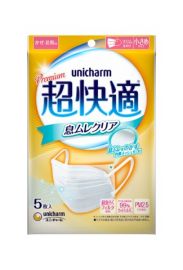 1号仓-UNICHARM尤妮佳 超快适内里纱布薄款透气防脱妆小颜清凉防飞沫超立体口罩 小尺寸 5个