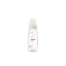 1号仓-贝亲 标准口径不易倒翻 婴儿耐热玻璃奶瓶 细长型 200ml Pigeon 瓶盖可防灰尘附着