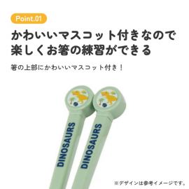 1号仓-斯凯达 辅助结构设计 防滑凹槽 固定式双环 儿童训练筷子 1双 绿色基础款 恐龙造型 Skater 2～5 岁儿童适用安全材质 养成正确的握筷姿势