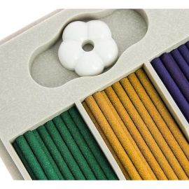 1号仓-日本香堂 东方花香 玫瑰百合堇菜 三香线香礼盒 30根 附香插 NipponKodo 典雅复古包装 香气层次丰富 冥想使用