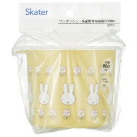 1号仓-斯凯达 轻量密封便当盒饭盒 M 800ml 米菲兔图案 1个 Skater 附盖子 食品保存 储存容器 Miffy