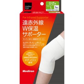 1号仓-松本清 matsukiyo 远红外线保温护具 W型运动防护 膝部膝关节辅助护具 L码 膝盖围35-52cm 1个