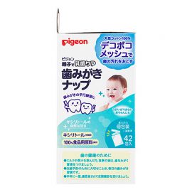 1号仓-贝亲 不伤牙龈 去除牙齿污垢 婴幼儿口腔温和清洁 湿巾 42包 Pigeon 含木糖醇 绿茶清爽配方 口气清爽 温和清洁口腔 婴儿口腔护理