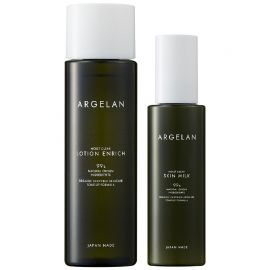 1号仓-Argelan松本清 水润紧致透亮肌肤 有机植物护肤水乳套装 滋润型化妆水 180ml+乳液 120ml Matsukiyo 呈现细腻透明肌 【寒冷地区慎拍，易冻结】