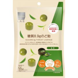 2号仓-松本清 matsukiyo LAB 日本注册营养师推荐 低糖零食 8.9克糖 润喉清口糖 抹茶味 独立包装 55g