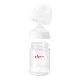 1号仓-贝亲 母乳衔接辅助 易清洗 耐热玻璃奶瓶 SS号 160ml Pigeon 母乳实感系列 防胀气 宽口径 