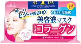 1号仓-高丝CLEAR TURN 丰盈滋润保湿紧肤 胶原蛋白精华面膜 30片 KOSE 紧密贴服快速渗透