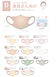 1号仓-La Bella 时尚撞色耳绳 3D小颜立体口罩 蕾丝花边色＋红色 16号 10片 CICIBELLA 可阻挡飞沫花粉灰尘