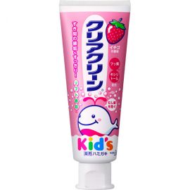 1号仓-Kao花王 clear clean儿童牙膏 幼儿清洁防蛀护齿防龋齿木糖醇固齿 草莓味 70g  3个装