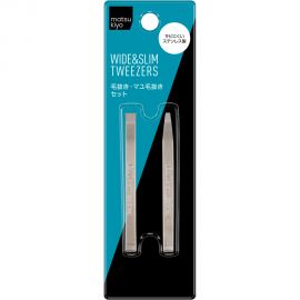 1号仓-松本清 matsukiyo 贝印 不锈钢眉夹镊子 2个