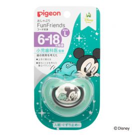 1号仓-贝亲FunFriends 有助牙齿发育 迷奇图案安抚奶嘴6~18个月用 L号 1个 Pigeon 舒适吸允安抚入睡 【颜色随机发送】