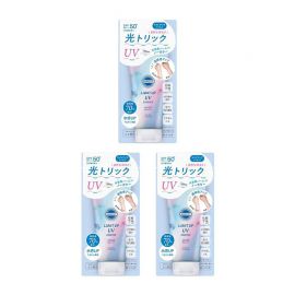 1号仓-高丝SUNCUT 轻盈触感 光感无色 防晒美容精华 SPF50+ PA++++ 80g 3个装  高效紫外线防护 高保湿配方 塑造透明感 润泽肌肤 多重保护