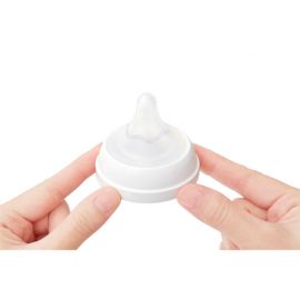 1号仓-贝亲 母乳衔接辅助 易清洗 耐热玻璃奶瓶 SS号 160ml Pigeon 母乳实感系列 防胀气 宽口径 