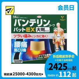 2号仓-兴和万特力 山金车薄荷消炎镇痛膏药贴EX  大尺寸10×14mm 14片 【第２类医药品】 KOWA VANTELIN 舒缓肩膀僵硬腰痛