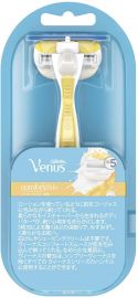 1号仓-吉列维纳斯 香皂润滑条 5层刀头女士脱毛刀 刀架1个+刀头1个 Gillette Venus 温和不伤肤滋润防干燥