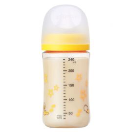 1号仓-贝亲 母乳衔接辅助 轻盈材质 PPSU塑料婴儿奶瓶 米奇图案 240ml Pigeon 母乳实感系列 防摔防胀气 易清洗 宽口径养