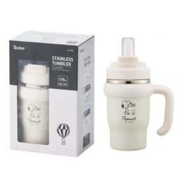 1号仓-斯凯达 双层结构设计 保温保冷  不锈钢双饮口杯 570ml 1个 史努比图案 Skater 带手柄 大容量 防滑杯底