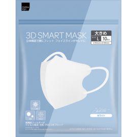 1号仓-松本清matsukiyo 3D立体剪裁 修饰轮廓 高效过滤层 口罩 白色 L 10枚 Matsukiyo 柔软耳带 阻挡病毒飞沫花粉 过滤率99%