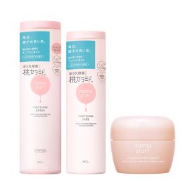 1号仓-BCL momopuri桃子乳酸菌保湿系列 舒缓补水 滋润型化妆水200ml＋保湿乳液 150ml＋保湿面霜 80g momopuri  【寒冷地区慎拍，易冻结】